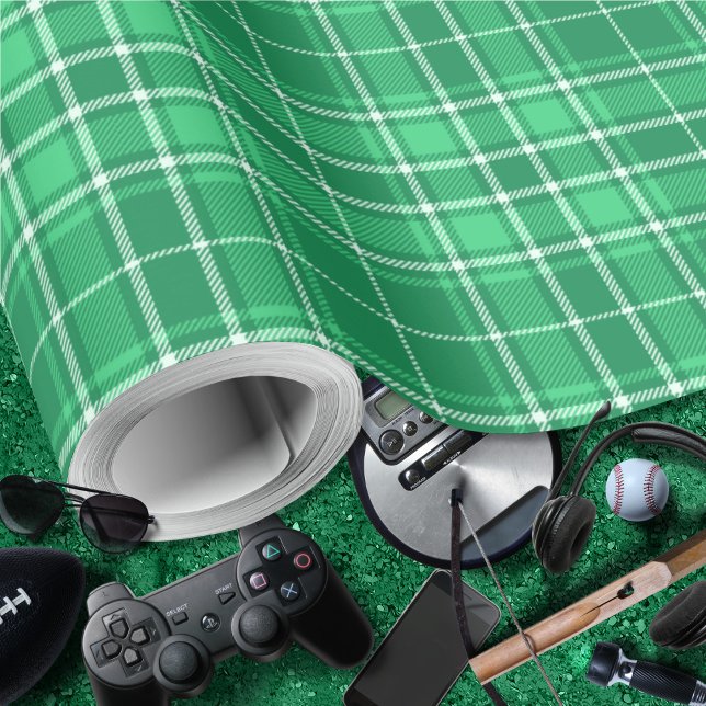 Tartan - Vibrant Dark Green to Light Green Wrapping Paper (Tartan - Vibrant Dark Green to Light Green Wrapping Paper by Leapfroglisics Shop)
