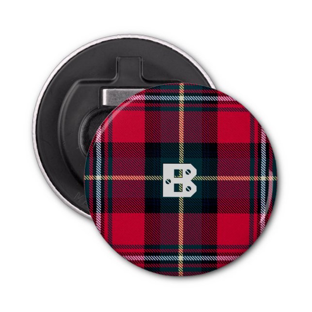 Tartan w/out your Initial(s) Bottle Opener (Front)