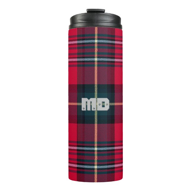 Tartan w/out your Initials or other Text Thermal Tumbler (Front)