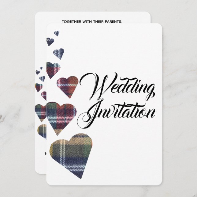 Tartan Wedding Invitation (Front/Back)