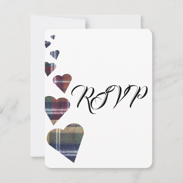 Tartan Wedding RSVP Card (Front)