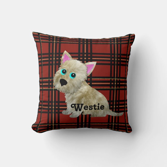 Tartan Westie Pillow (Front)