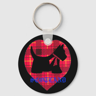 Tartan Westie Scotland Key Chain