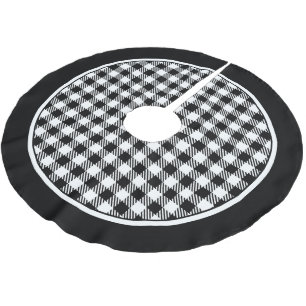 Tartan White and Black Plaid Tree Skirt