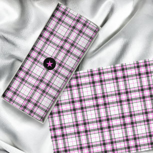 Tartan - White Black Hot Pink Tissue Paper