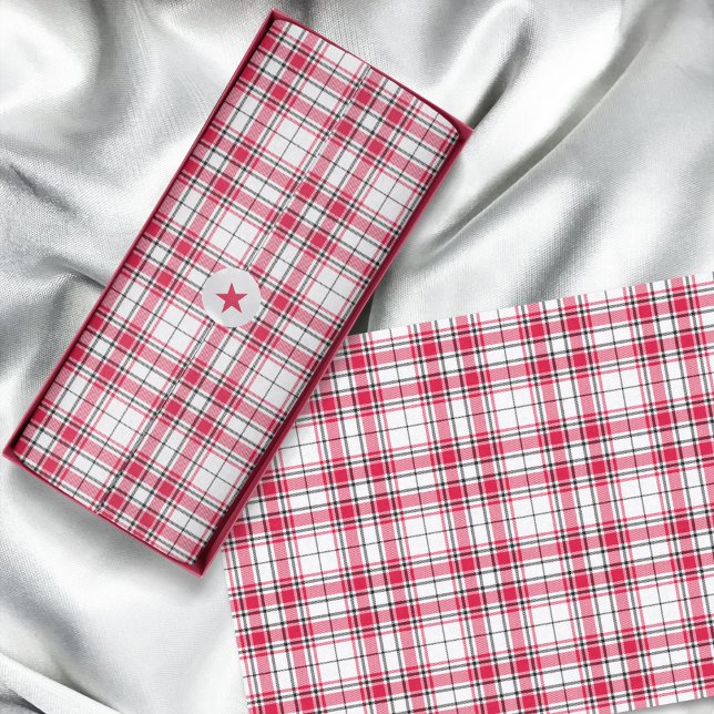 Tartan - White Red Black Tissue Paper (Tartan - White Red Black Tissue Paper by Leapfroglisics Shop)