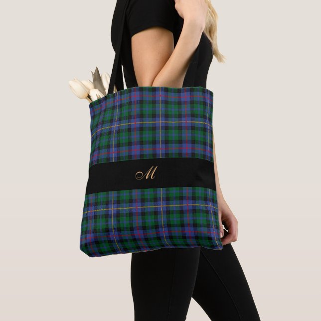 Tartan with (or without) your Initial(s) Tote Bag (Close Up)