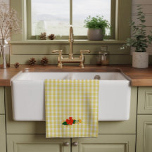 Tartan yellow simple wildflower pattern