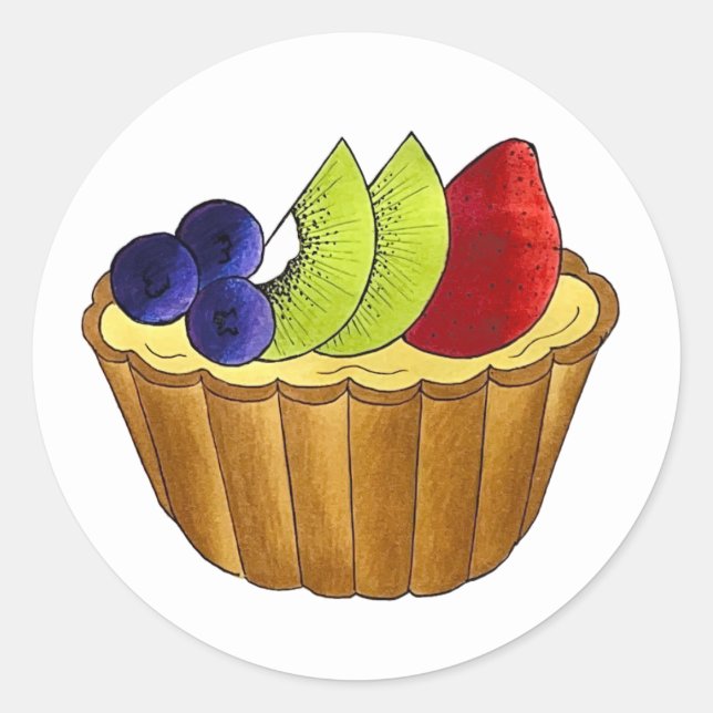 Tarte aux Fruits Fruit Tart Pastry Chef Food  Classic Round Sticker (Front)