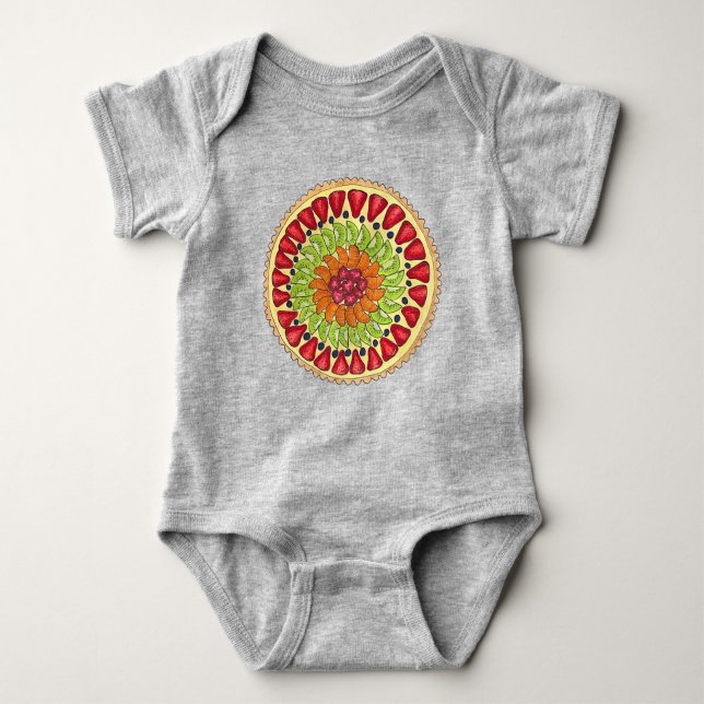 Tarte aux Fruits Fruit Tart Pie French Pastry Baby Bodysuit (Front)