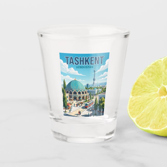 Tashkent Uzbekistan Shot Glass (Front)