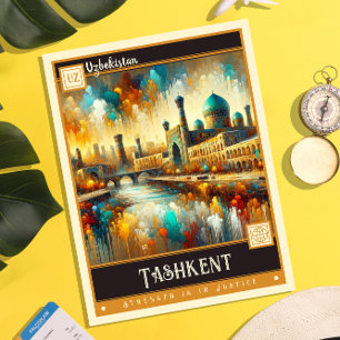 Tashkent, Uzbekistan Vintage Painting Postcard