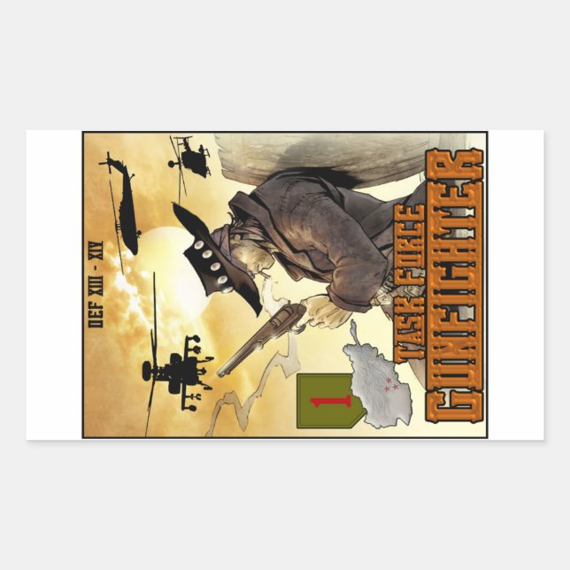 Task Force Gunfighter poster sticker - Sheet of 4 (Front)