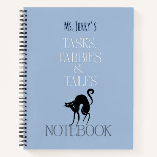 Tasks, Tabbies & Tales Custom Name Notebook