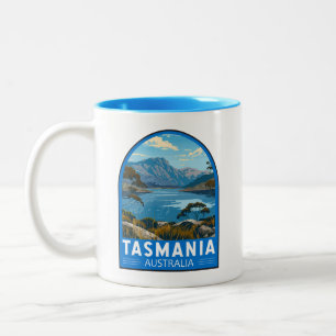Tasmania Australia Travel Art Vintage Two-Tone Coffee Mug