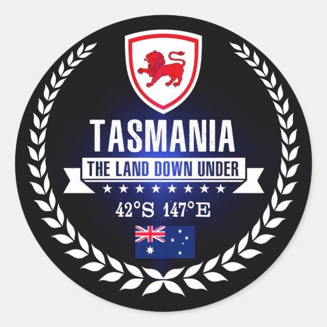 Tasmania Classic Round Sticker (Front)