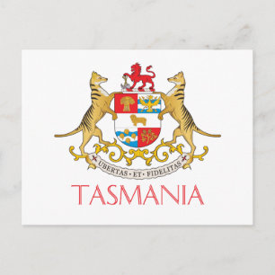 Tasmania coat of arms postcard
