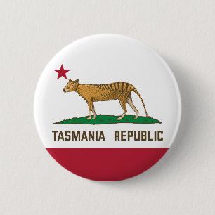 Tasmania Republic Thylacine Flag Tasmanian tiger 6 Cm Round Badge