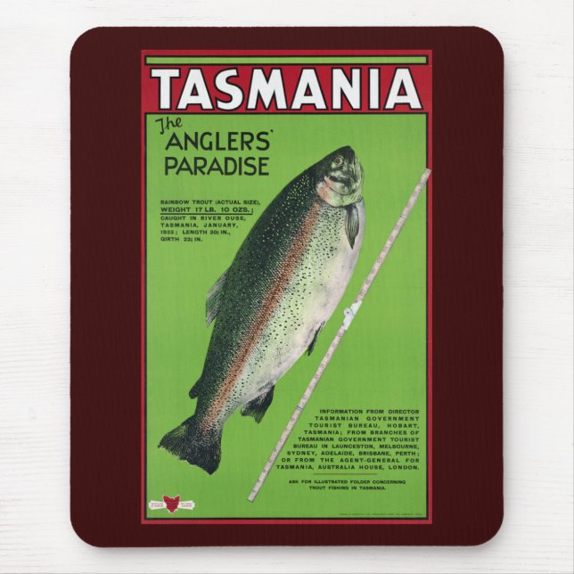 Tasmania ~ The Angler's Paradise Mouse Pad (Front)
