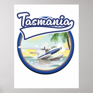 Tasmania travel logo poster