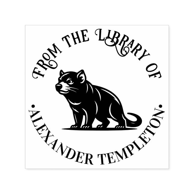 Tasmanian Devil Australia Library Book Name #1P Self-inking Stamp (Design)