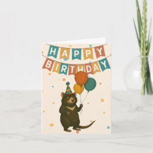 Tasmanian Devil Birthday Card – Australian Animal