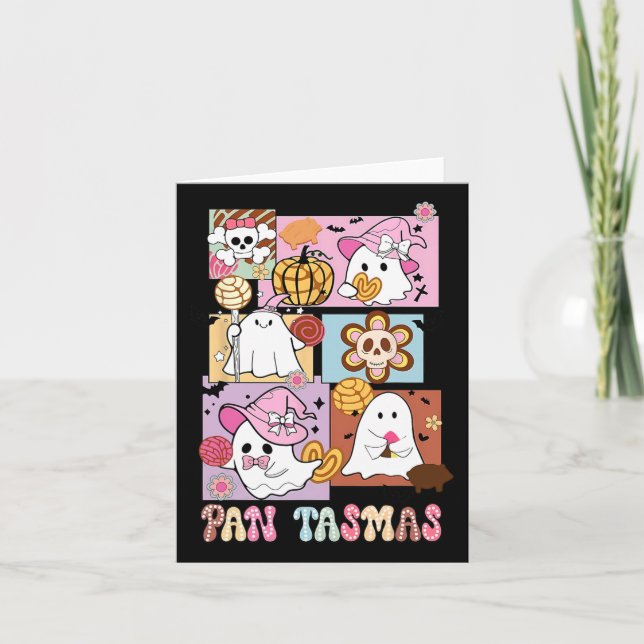 Tasmas Ghost Pumpkin Spooky Conchas Halloween  Card (Front)