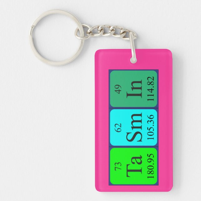 Tasmin periodic table name keyring (Front)