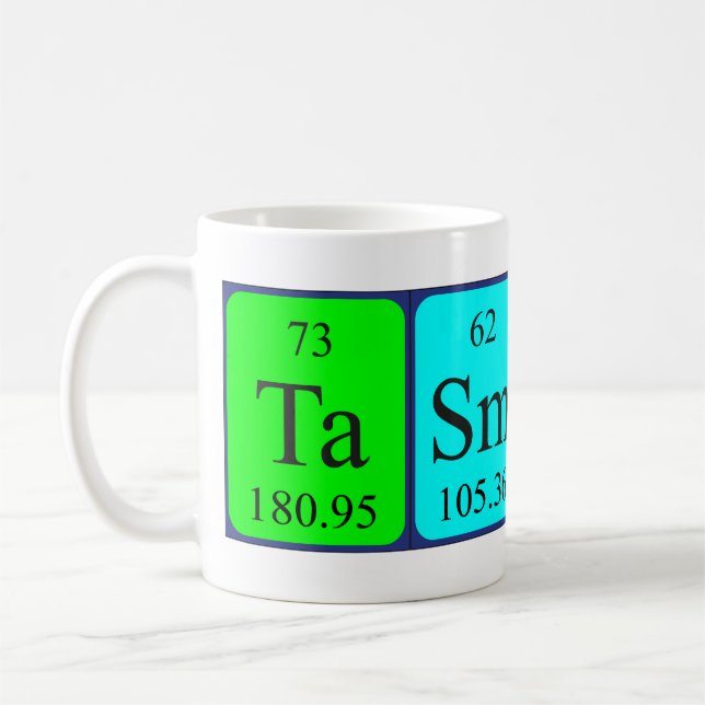 Tasmin periodic table name mug (Left)