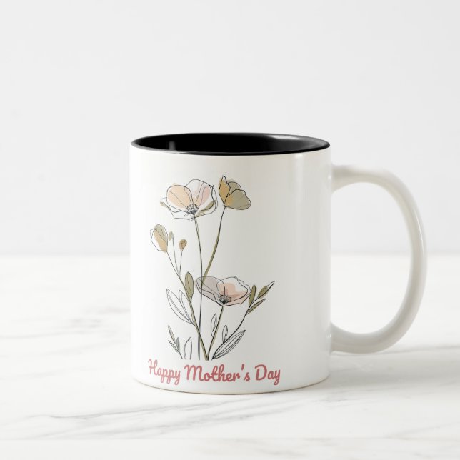 Tasse 2 Couleurs Happy Mother's Day Two-Tone Coffee Mug (Right)