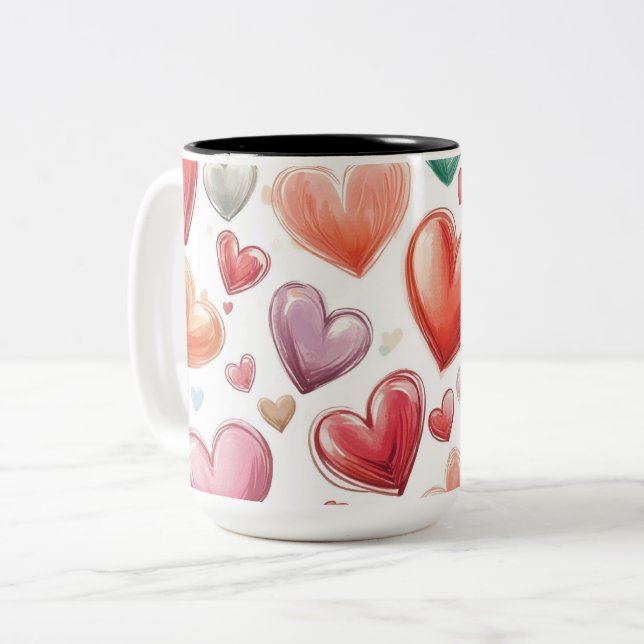 Tasse 2 Couleurs Personalized Valentine Coffee Mug (Front Left)