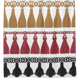 Tassel garland set. Isolated tassel fringe border  Shower Curtain