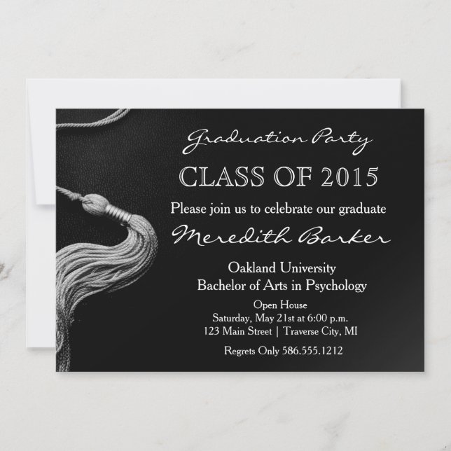 Tassel Graduation Party Invitation Class of 2015 (Front)