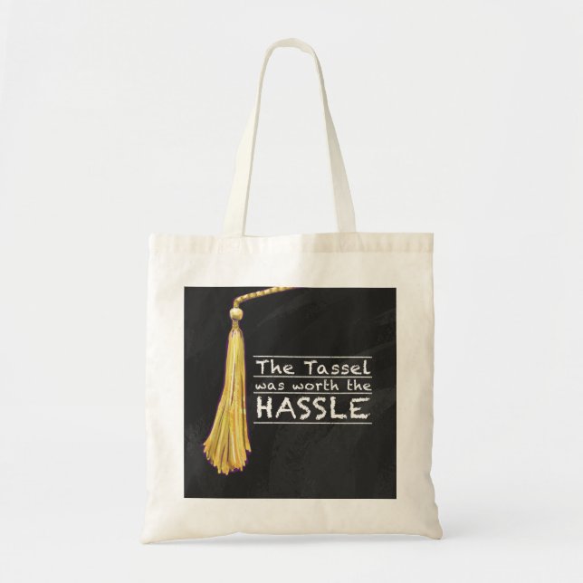 Tassel Hassle Silver Tote Bag (Front)