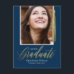 Tassel Pride Graduation Announcement Postcard<br><div class="desc">Modern and stylish graduation announcement/invitation from Berry Berry Sweet Designs. Visit our design showroom at www.berryberrysweet.com for stylish stationery designs and personalised gifts!</div>