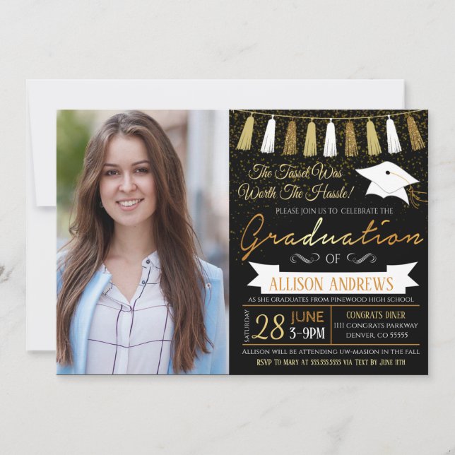 Tassel Was Worth The Hassle Graduation Invitation (Front)