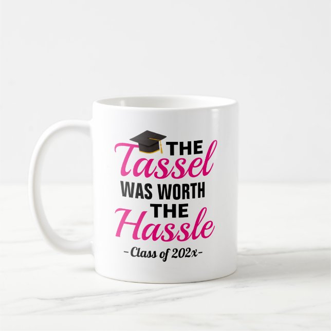 Tassel Worth Hassle Graduation Coffee Mug (Left)