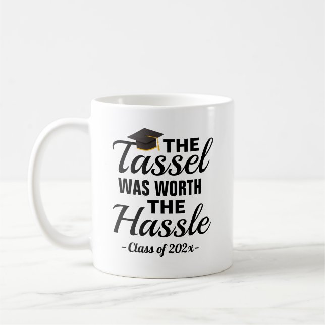 Tassel Worth Hassle Graduation Coffee Mug (Left)