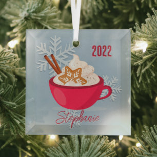Taste of Christmas in a Mug Glass Tree Decoration