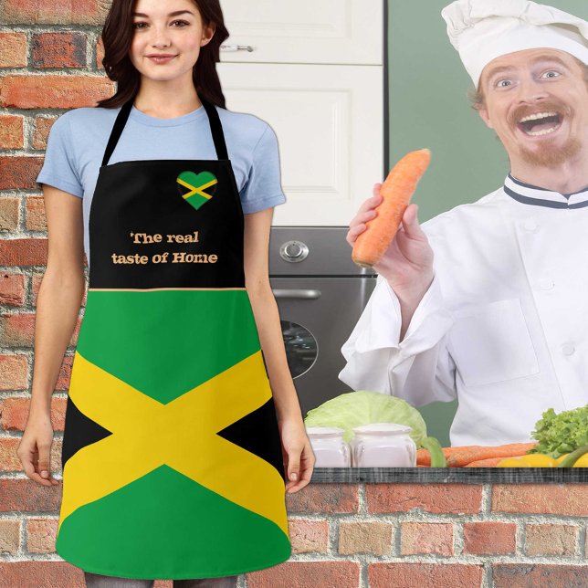 Taste of Home, Jamaican Flag, Jamaica /Cooking Apron (Creator Uploaded)