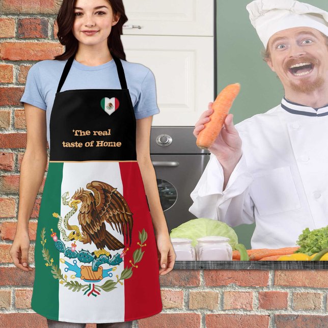 Taste of Home & Mexican Flag, Mexico /Cooking Apron (Creator Uploaded)