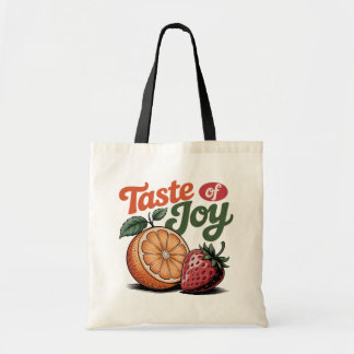 Taste of Joy Retro Orange Strawberry Shirt Tote Bag