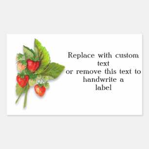Taste of Summer, Fresh Looking Strawberries Rectangular Sticker