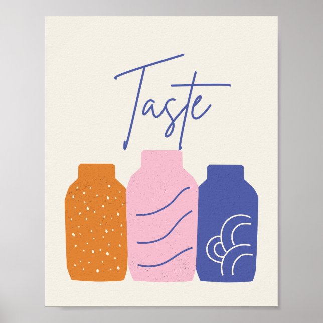 Taste Retro Boho Ceramic Vases Wall Art Print (Front)