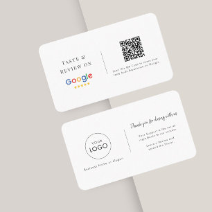 Taste & Review   Google Restaurant Logo QR Code  Business Card