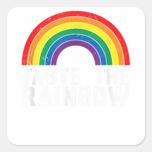 Taste the rainbow  LGBT gay pride  LGBTQ  Gay Lesb Square Sticker