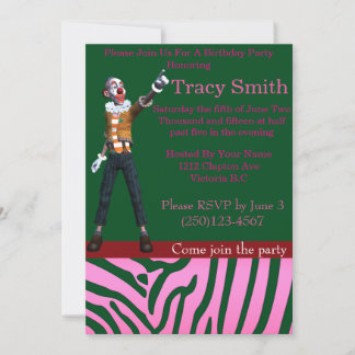 Tastefully Party Clown Birthday Invitation 13