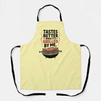 Tastes Better When It's Grilled By Me| Yellow BBQ Apron