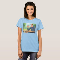Tastes Like Chicken women blue T-shirt