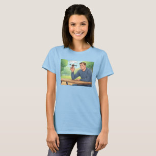 Tastes Like Chicken women blue T-shirt